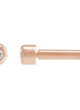 14K Rose Gold .02 CT Natural Diamond Earring