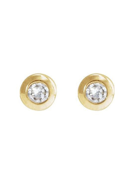 14K Rose Gold .02 CT Natural Diamond Earring