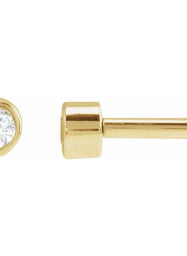 14K Rose Gold .02 CT Natural Diamond Earring