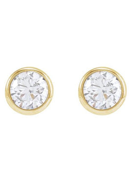 14K Rose Gold .02 CT Natural Diamond Earring