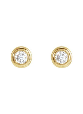 14K Rose Gold .02 CT Natural Diamond Earring