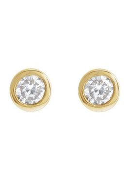 14K Rose Gold .02 CT Natural Diamond Earring