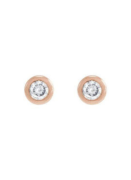 14K Rose Gold .02 CT Natural Diamond Earring