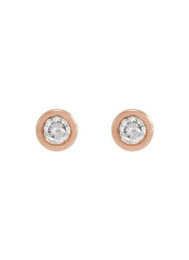 14K Rose Gold .02 CT Natural Diamond Earring