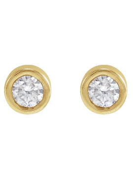 14K Rose Gold .02 CT Natural Diamond Earring