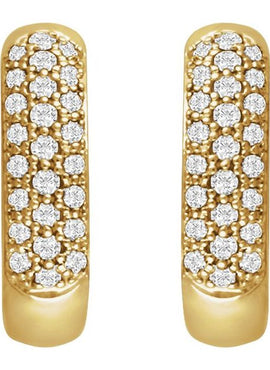 14K White Gold 1/3 CTW Natural Diamond Hoop Earrings