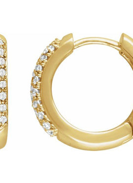 14K White Gold 1/3 CTW Natural Diamond Hoop Earrings