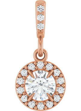 14K White Gold 9/10 CTW Natural Diamond Halo-Style Pendant