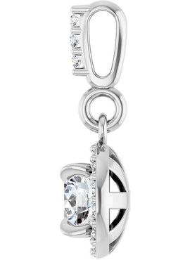 14K White Gold 9/10 CTW Natural Diamond Halo-Style Pendant