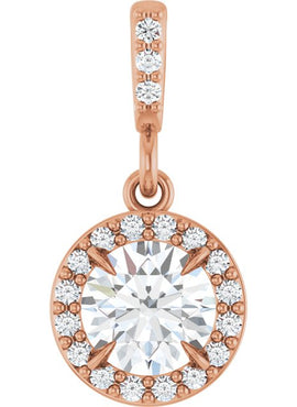 14K White Gold 9/10 CTW Natural Diamond Halo-Style Pendant