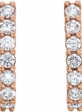14K White Gold 1 1/4 CTW Natural Diamond J-Hoop Earrings