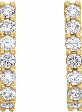 14K White Gold 1 1/4 CTW Natural Diamond J-Hoop Earrings