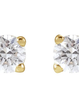 14K Yellow Gold 1/3 CTW Lab-Grown White Diamond Earrings