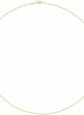 14K Yellow Gold Recycled Metal 1.3 mm Cable Chain by the Inch