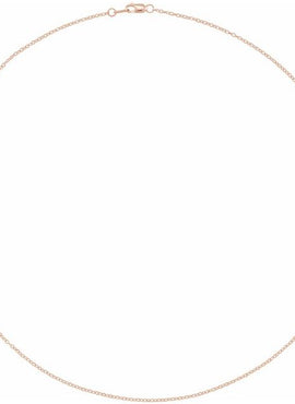14K Yellow Gold Recycled Metal 1.3 mm Cable Chain by the Inch