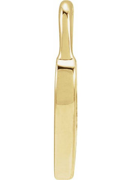 14K Yellow Gold White Enamel Heart Pendant