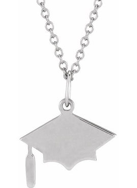 14K Rose Gold Engravable Graduation Cap 16-18