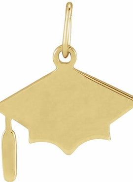 14K Rose Gold Engravable Graduation Cap 16-18
