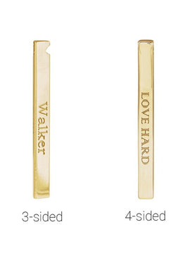 14K Yellow Gold Engravable Four-Sided Bar Pendant