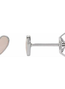 14K Yellow Gold Black Enamel Heart Earrings