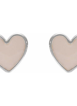 14K Yellow Gold Black Enamel Heart Earrings