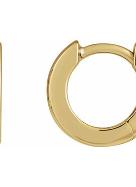14K Yellow Gold Hinged 12 mm Hoop Earrings
