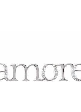 Sterling Silver .05 CTW Natural Diamond Amore 16.5