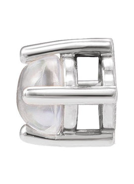 14K White Gold Natural White Opal Cabochon Pendant