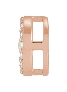 14K Rose Gold Natural White Opal  & .05 CTW Natural Diamond Halo-Style Pendant