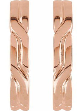 14K Yellow Gold J-Hoop Earrings