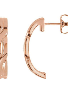 14K Yellow Gold J-Hoop Earrings
