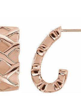 14K White Gold J-Hoop Earrings