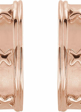 14K Yellow Gold J-Hoop Earrings
