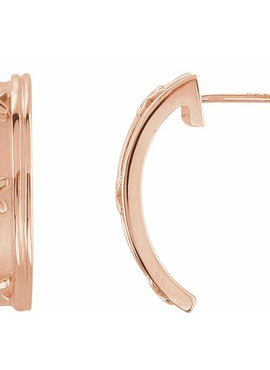 14K Yellow Gold J-Hoop Earrings