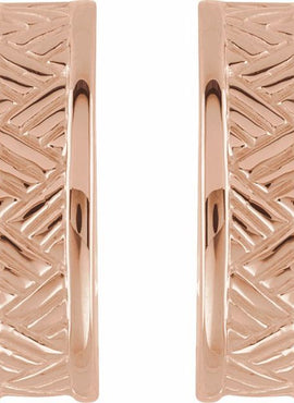 14K Yellow Gold J-Hoop Earrings