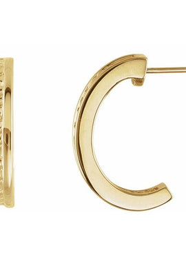 14K Yellow Gold J-Hoop Earrings