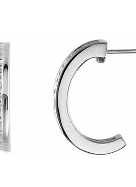 14K Yellow Gold J-Hoop Earrings