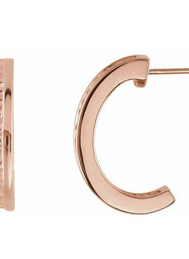 14K Yellow Gold J-Hoop Earrings