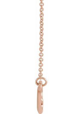 14K White Gold Adjustable Heart 16-18