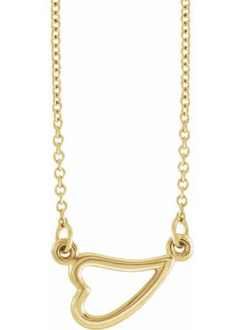 14K White Gold Adjustable Heart 16-18