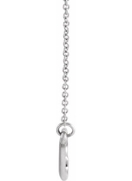 14K White Gold Adjustable Heart 16-18