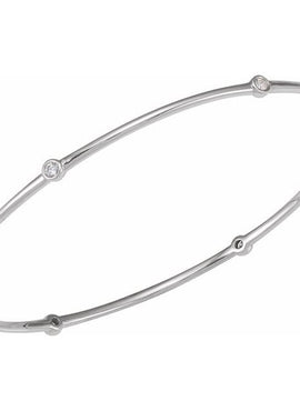 14K White Gold 1/4 CTW Natural Diamond Bezel-Set Bangle 8