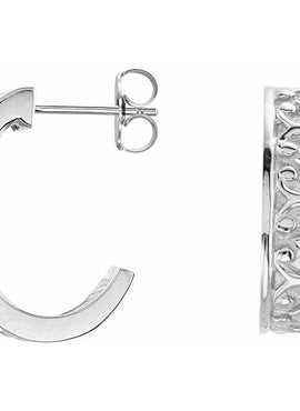14K Yellow Gold J-Hoop Earrings