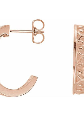 14K Yellow Gold J-Hoop Earrings