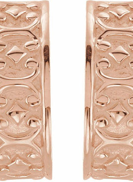 14K Yellow Gold J-Hoop Earrings