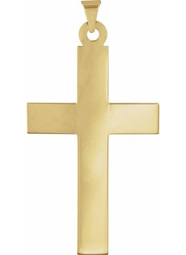 14K Yellow Gold Engravable Cross Pendant
