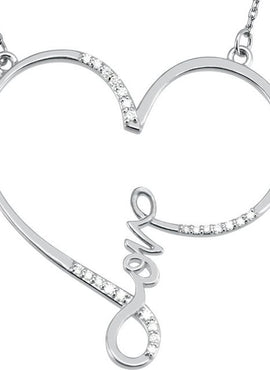 14K White Gold 1/8 CTW Natural Diamond Infinity-Inspired Love Heart 18