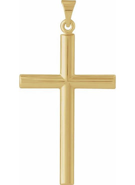 14K Yellow Gold 31.5x20 mm Cross Pendant