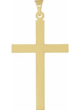 14K Yellow Gold 31.5x20 mm Cross Pendant