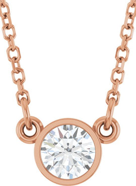 14K Rose Gold 1/4 CT Natural Diamond Solitaire 18